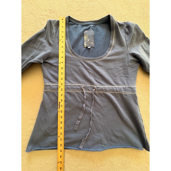 Lolë Long Sleeve Drawstring Waist Sweatshirt Top Women L Blue - Picture 3 of 9